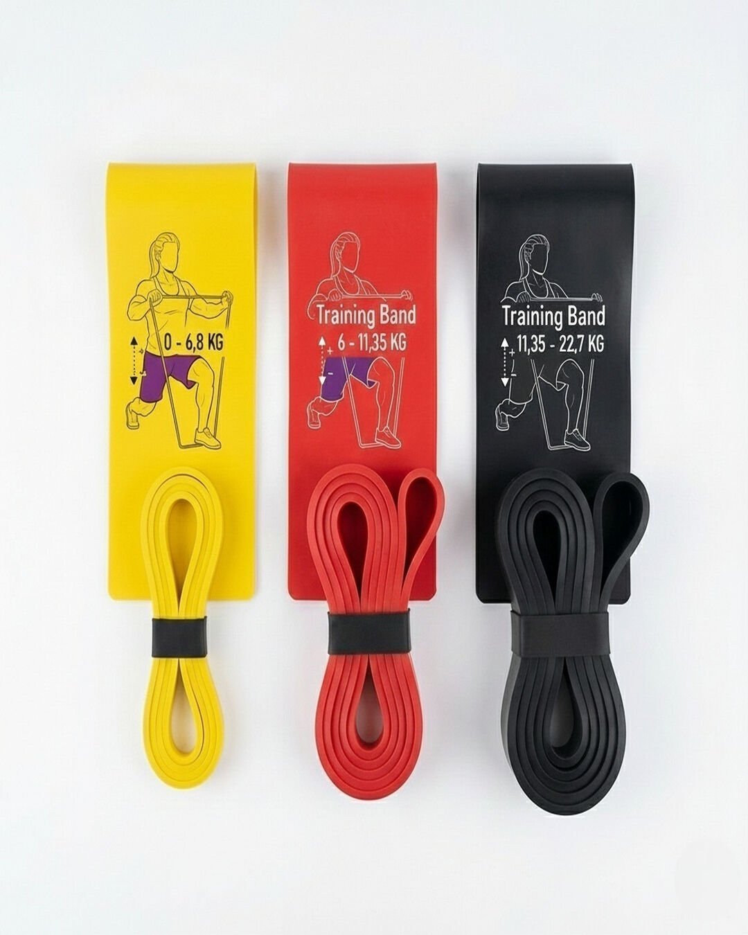 Direnç Bandı Seti 6-11-22 KG 3’lü | Kas Geliştirme, Pilates, Direnç Lastiği – Egzersiz Bantları